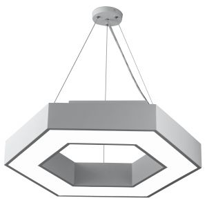 Светильник LED ЭРА Geometria SPO-123-W-40K-045 Hexagon 45Вт 4000К 2500Лм IP40 600*600*80 белый подвесной Светильник LED ЭРА Geometria SPO-123-W-40K-045 Hexagon 45Вт 4000К 2500Лм IP40 600*600*80 белый подвесной