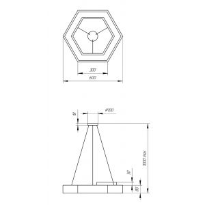 Светильник LED ЭРА Geometria SPO-123-W-40K-045 Hexagon 45Вт 4000К 2500Лм IP40 600*600*80 белый подвесной Светильник LED ЭРА Geometria SPO-123-W-40K-045 Hexagon 45Вт 4000К 2500Лм IP40 600*600*80 белый подвесной