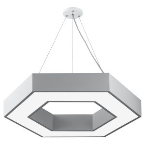 Светильник LED ЭРА Geometria SPO-123-W-40K-045 Hexagon 45Вт 4000K 2500Лм IP40 600*80 белый подвесной драйвер внутри Светильник LED ЭРА Geometria SPO-123-W-40K-045 Hexagon 45Вт 4000K 2500Лм IP40 600*80 белый подвесной драйвер внутри