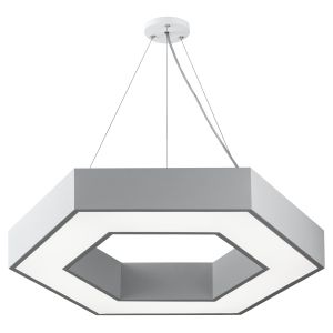 Светильник LED ЭРА Geometria SPO-123-W-40K-045 Hexagon 45Вт 4000K 2500Лм IP40 600*80 белый подвесной драйвер внутри Светильник LED ЭРА Geometria SPO-123-W-40K-045 Hexagon 45Вт 4000K 2500Лм IP40 600*80 белый подвесной драйвер внутри