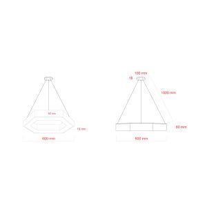 Светильник LED ЭРА Geometria SPO-123-W-40K-045 Hexagon 45Вт 4000K 2500Лм IP40 600*80 белый подвесной драйвер внутри Светильник LED ЭРА Geometria SPO-123-W-40K-045 Hexagon 45Вт 4000K 2500Лм IP40 600*80 белый подвесной драйвер внутри