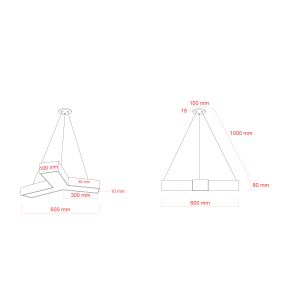 Светильник LED ЭРА Geometria SPO-141-W-40K-028 Igrek 28Вт 4000K 1750Лм IP40 600*80 белый подвесной драйвер внутри