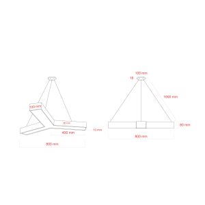 Светильник LED ЭРА Geometria SPO-142-W-40K-044 Igrek 44Вт 4000K 3000Лм IP40 800*80 белый подвесной драйвер внутри