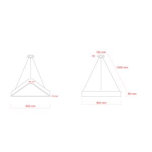 Светильник LED ЭРА Geometria SPO-151-W-40K-030 Delta 30Вт 4000К 2900Лм IP40 600*80 белый подвесной драйвер внутри