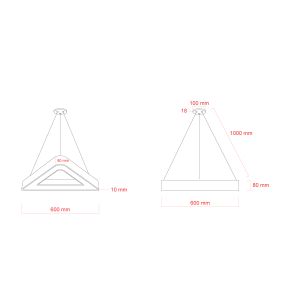 Светильник LED ЭРА Geometria SPO-153-B-40K-030 Delta 30Вт 4000К 2100Лм IP40 600*80 черный подвесной драйвер внутри