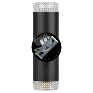Светильник настенный ЭРА WL50 BK/TR 2*GU10 2*12Вт IP20 черный, прозрачный