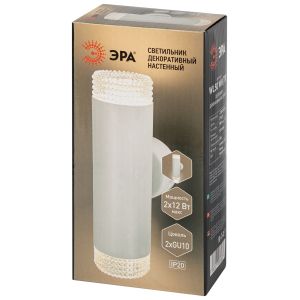 Светильник настенный ЭРА WL50 WH/TR 2*GU10 2*12Вт IP20 белый, прозрачный Светильник настенный ЭРА WL50 WH/TR 2*GU10 2*12Вт IP20 белый, прозрачный