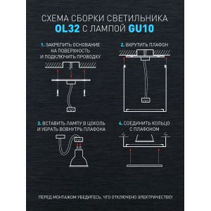 Светильник настенно-потолочный спот ЭРА OL32 BK MR16 GU10 IP20 черный