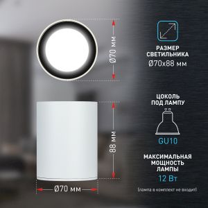 Светильник настенно-потолочный спот ЭРА OL48 WH/BK MR16 GU10 IP44 черный, белый