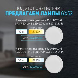 Светильник настенно-потолочный спот ЭРА OL49 BK GX53 IP20 черный