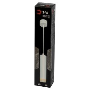 Светильник подвесной (подвес) ЭРА PL18 WH/CL MR16 GU10 потолочный цилиндр белый, прозрачный