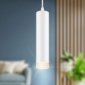 Светильник подвесной (подвес) ЭРА PL18 WH/CL MR16 GU10 потолочный цилиндр белый, прозрачный