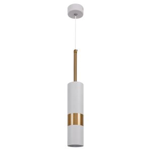 Светильник подвесной (подвес) ЭРА PL33 WH/GD MR16 GU10 потолочный цилиндр белый, золото