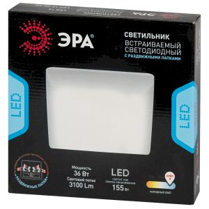 Светильник светодиодный встраиваемый ЭРА LED 12-36-6K квадратный регулируемый 36Вт 6500K
