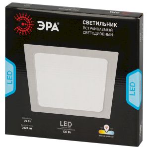 Светильник светодиодный встраиваемый ЭРА LED 18-24-4K квадратный 24Вт 4000К