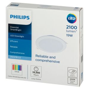 Светильник светодиодный встраиваемый Philips DN027B LED20 19Вт 4000К 220-240В D200