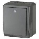 11-1402-03 ЭРА Выключатель с подсветкой IP54, 10АХ-250В, ОУ, Эра Эксперт, серый (16/160/2560)