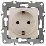12-2101-02 ЭРА Розетка 2P+E Schuko, 16A-250В, IP20, Эра12, слоновая кость (10/100/2800)
