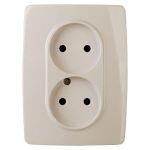 12-2107-02 ЭРА Розетка 2X2P, 16A-250В, IP20, Эра12, слоновая кость (10/100/1600)