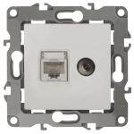 12-3110-01 ЭРА Розетка комбинированная RJ45+TV, IP20, Эра12, белый (10/100/3200)
