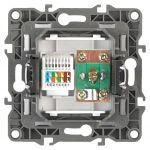 12-3110-04 ЭРА Розетка комбинированная RJ45+TV, IP20, Эра12, шампань (10/100/2800)