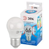 Лампа светодиодная ЭРА LED P45-9W-840-E27 QX (диод, шар, 6,6 Вт, нейтральный свет, E27)