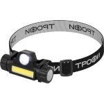 Фонарь налобный светодиодный Трофи GA-101 аккумуляторный 3 Вт COB + 3 Вт LED 2 режима магнит