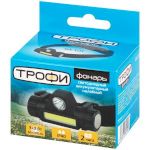 Фонарь налобный светодиодный Трофи GA-101 аккумуляторный 3 Вт COB + 3 Вт LED 2 режима магнит