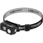 Фонарь налобный светодиодный Трофи GA-102 аккумуляторный 3 Bт сенсорное управление магнит клипса 5 режимов