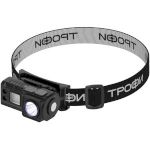 Фонарь налобный светодиодный Трофи GA-102 аккумуляторный 3 Bт сенсорное управление магнит клипса 5 режимов