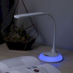Настольный светильник ЭРА NLED-481-10W-W светодиодный с RGB ночником белый
