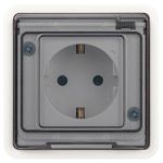 Розетка ЭРА Эксперт 11-2521-01 2P+E IP55, 16A-250В, СУ, белый