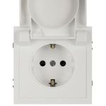 Розетка ЭРА Galaxy 15-2103-01 c заземлением 2P+E Schuko со шторками с крышкой 16А-250В IP20 белый