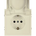 Розетка ЭРА Galaxy 15-2103-02 c заземлением 2P+E Schuko со шторками с крышкой 16А-250В IP20 слоновая кость