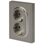 Розетка ЭРА Galaxy 15-2104-07 с заземлением двойная 2X2P+E Schuko 16А-250В IP20 титан