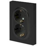 Розетка ЭРА Galaxy 15-2105-05 с заземлением двойная 2X2P+E Schuko со шторками IP20 16А-250В антрацит