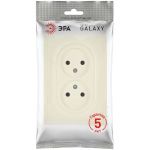 Розетка ЭРА Galaxy 15-2107-02 без заземления двойная 2X2P 16А-250В IP20 слоновая кость