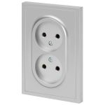 Розетка ЭРА Galaxy 15-2107-03 без заземления двойная 2X2P 16А-250В IP20 алюминий