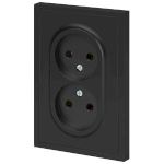 Розетка ЭРА Galaxy 15-2107-05 без заземления двойная 2X2P 16А-250В IP20 антрацит