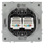 Розетка ЭРА Galaxy 15-3108-03 информационная двойная 2XRJ45 IP20 алюминий