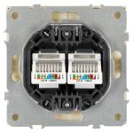 Розетка ЭРА Galaxy 15-3108-04 информационная двойная 2XRJ45 IP20 шампань