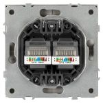 Розетка ЭРА Galaxy 15-3108-07 информационная двойная 2XRJ45 IP20 титан