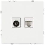 Розетка ЭРА Galaxy 15-3110-01 комбинированная RJ45+TV IP20 белый