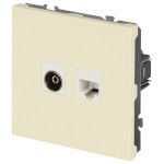 Розетка ЭРА Galaxy 15-3110-02 комбинированная RJ45+TV IP20 слоновая кость
