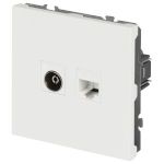 Розетка ЭРА Galaxy 15-3110-08 комбинированная RJ45+TV IP20 белый матовый