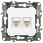 Розетка ЭРА Серия 12 12-3108-01М информационная двойная 2XRJ45, белый матовый