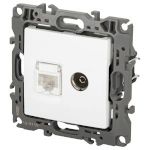 Розетка ЭРА Серия 12 12-3110-01М комбинированная RJ45+TV, белый матовый