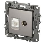 Розетка ЭРА Серия 12 12-3110-16 комбинированная RJ45+TV, титан