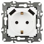 Розетка ЭРА Серия 12 12-4109-01М , 2P+E 16A-250В, штор. с 2xUSB 5В-3А, белый матовый