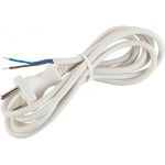 Шнур сетевой с вилкой ЭРА  UX-2x0,75-5m-W 5м ПВС 2x0,75мм2 белый
